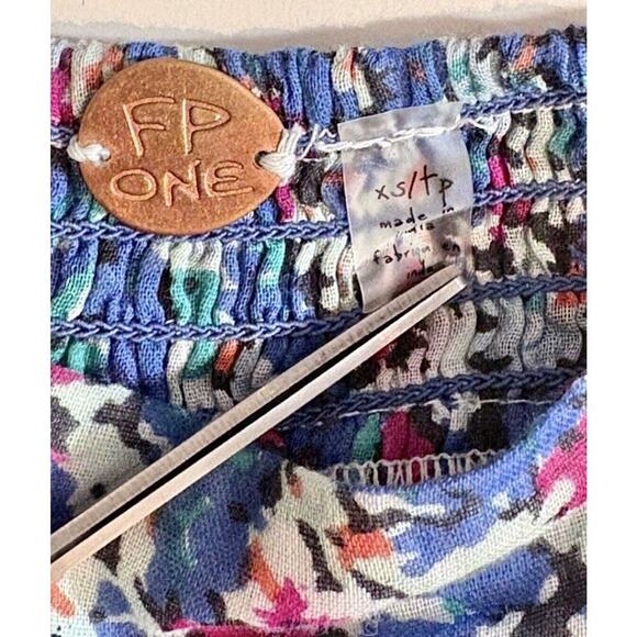 Free People One Talia Tunic in Blue Combo Size XS - Picture 5 of 5